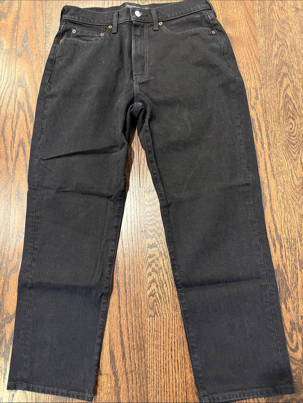Abercrombie and Fitch Athletic Loose Black Straight-Leg Jeans SZ 31/28